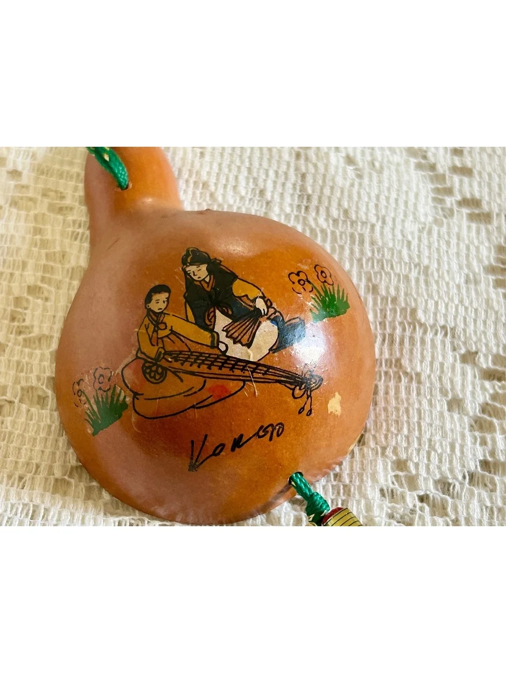 Hand-Painted Traditional Gourd Ornament with Tassel